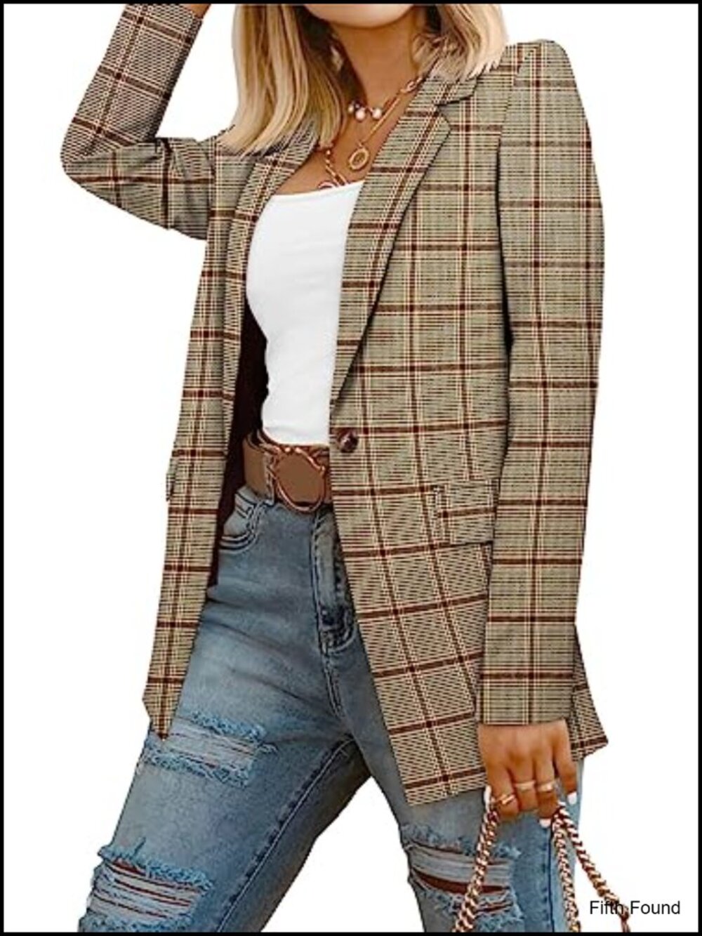 Womens Loose Fit Business Casual Blazer Jacket Lined Notch Lapel One Button